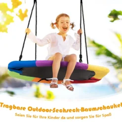 Nestschaukel Kinder Baumschaukel Hängeschaukel Tellerschaukel 94x84cm 150kg Tragkraft