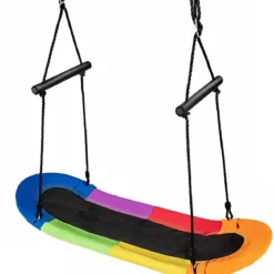 Nestschaukel Kinder Baumschaukel mit 100-160cm verstellbaren Seil Hängeschaukel Bunt 123 x 45cm