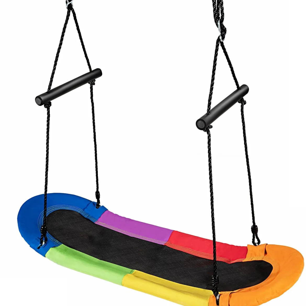 Nestschaukel Kinder Baumschaukel mit 100-160cm verstellbaren Seil Hängeschaukel Bunt 123 x 45cm