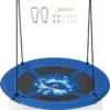 Nestschaukel Kinderschaukel Baumschaukel Hängeschaukel Ø 100 cm Blau-Wal