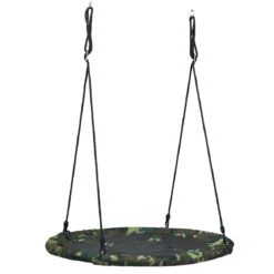 Nestschaukel Kinderschaukel Baumschaukel Rundschaukel 100-160cm Seil Tarngrün