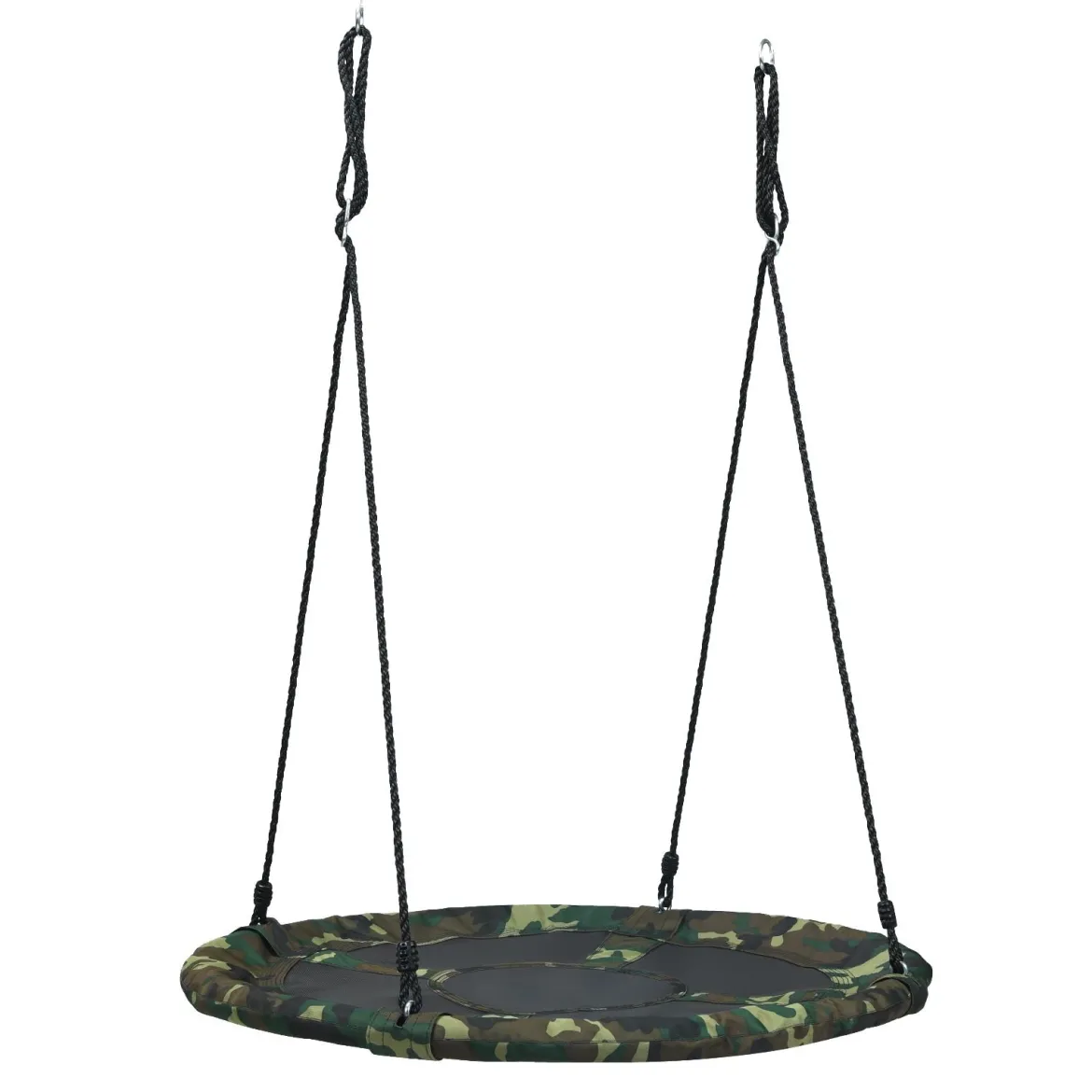 Nestschaukel Kinderschaukel Baumschaukel Rundschaukel 100-160cm Seil Tarngrün