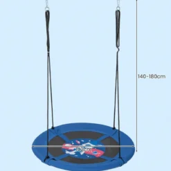 Nestschaukel Kinderschaukel Baumschaukel Hängeschaukel Ø 100 cm Blau-Rakete
