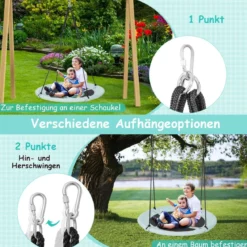 Nestschaukel Kinderschaukel Baumschaukel Hängeschaukel Ø 100 cm Grün-Wald