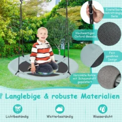 Nestschaukel Kinderschaukel Baumschaukel Hängeschaukel Ø 100 cm Grün-Wald