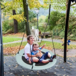Nestschaukel Kinderschaukel Baumschaukel Hängeschaukel Ø 100 cm Grün-Wald