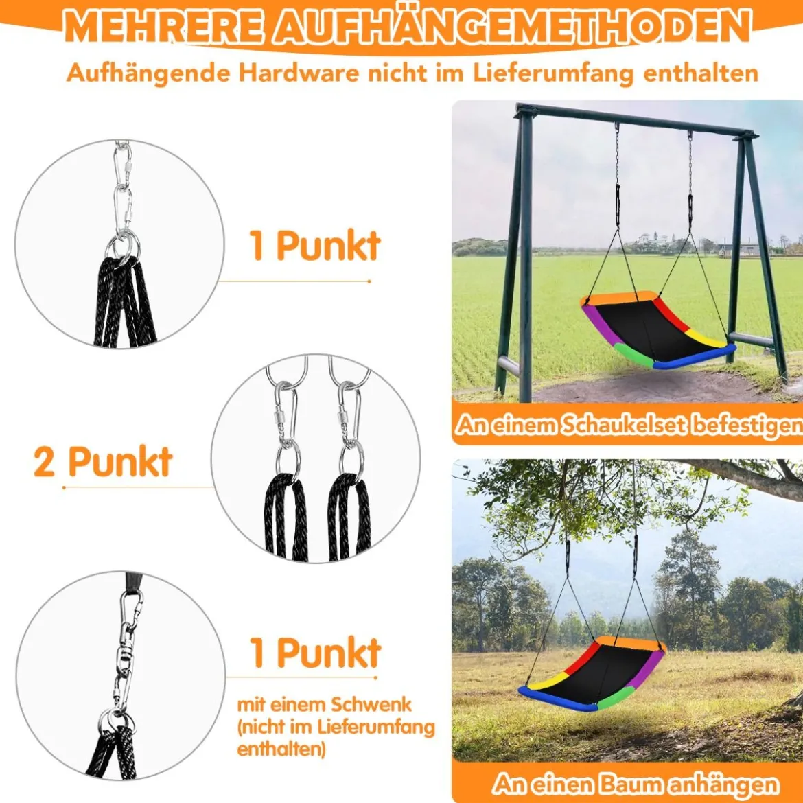 Nestschaukel Verkrümmt bis 150kg Belastbar Hängeschaukel Baumschaukel Gartenschaukel