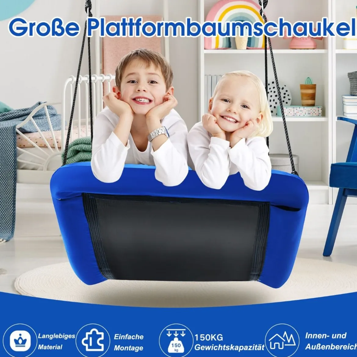 Nestschaukel Verkrümmt bis 150kg Belastbar Hängeschaukel Baumschaukel Gartenschaukel
