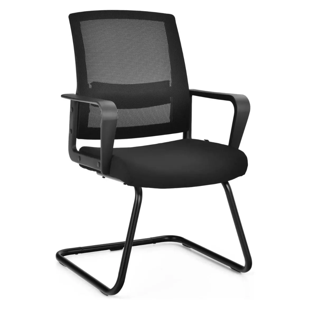 Netz Bürostuhl mit Rückenlehne bis 136kg belastbar 60 x 54,5 x 94 cm Schwarz
