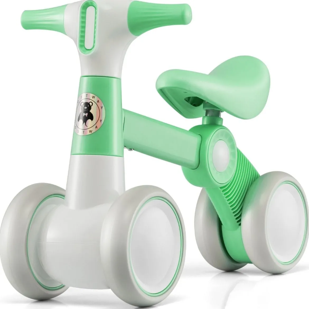 Niedliches Baby-Laufrad 4-Rad-Kinderfahrrad ohne Pedal 55,5 x 26 x 39 cm Grün