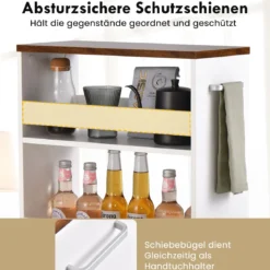 Nischenwagen 20cm breit 4 Etagen Küchenwagen schmal Nischenregal auf Rollen 47,5 x 20 x 80,5 cm