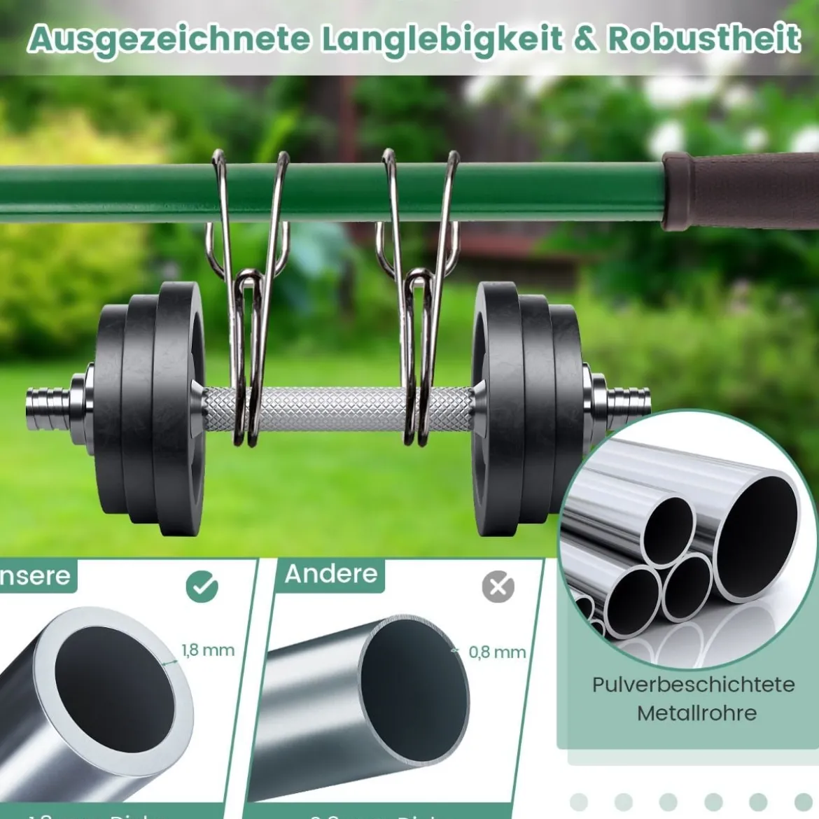 Nivellierrechen mit Ergonomischem Griff Robustes Rasenwerkzeug Levelingrake Flächenebner 106 x 25 cm