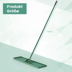 Nivellierrechen mit Ergonomischem Griff Robustes Rasenwerkzeug Levelingrake Flächenebner 106 x 25 cm