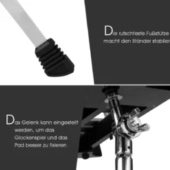 30 Noten Xylophon mit Schlägel & Drumsticks & Höhenverstellbarer Ständer Glockenspiel Set