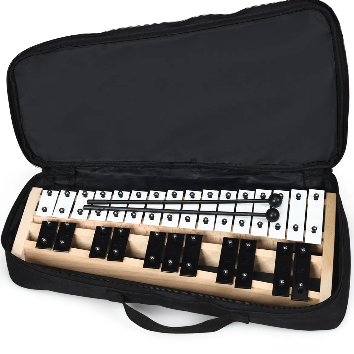 27 Noten Xylophon mit 2 Schlägeln & Tragetasche Glockenspiel Handpercussion Percussion