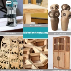Oberfräse Kantenfräse elektrische Handfräse Fräsmaschine 4 verschiedenen Sockeln
