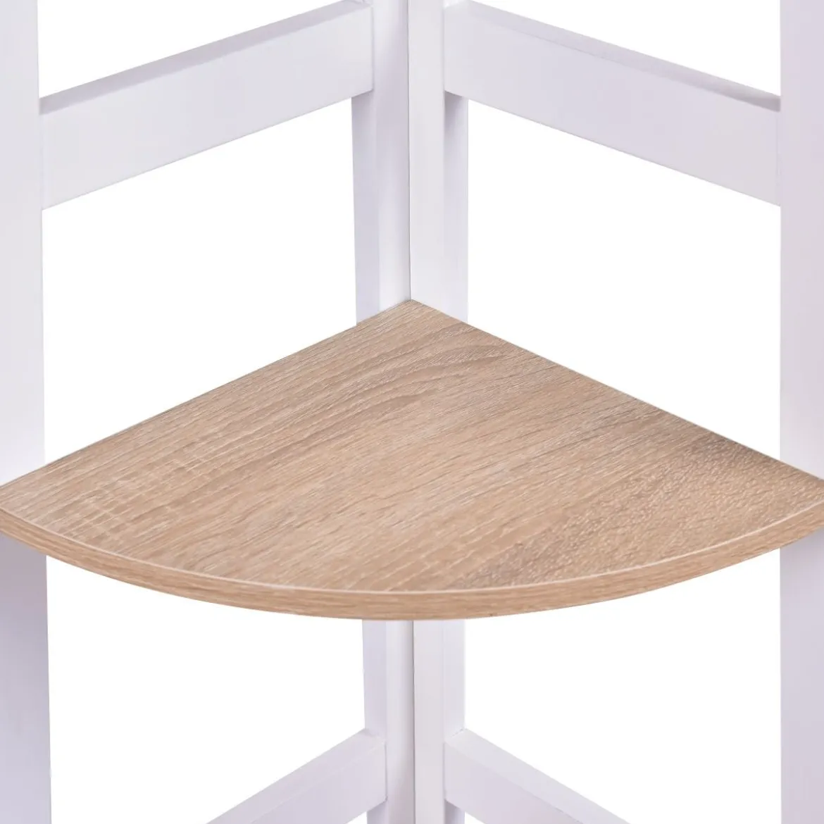 Offenes Eckregal Badregal mit 3/4 Ebenen Wandregal Standregal Holz 32 x 32 x 138 cm