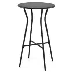 Outdoor Bartisch Runder Bistrotisch mit Robustem Metallrahmen und Verstellbaren Füßen