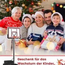 Outdoor Basketballkorb mit Ständer & Handkurbel & Gewichtssack & 2 Netzen Basketballständer