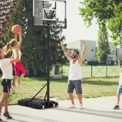 Outdoor Basketballkorb mit Ständer & Gewichtssack & 2 Netzen Basketballständer