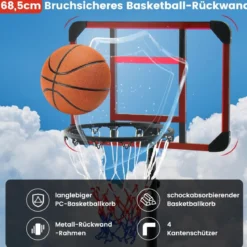 Outdoor Basketballkorb mit Ständer 155-210cm Höhenverstellbarer Basketballständer Schwarz