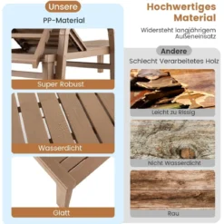 Outdoor-Gartenliege Terrassenliege aus PP für Garten Natur