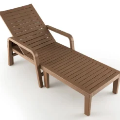 Outdoor-Gartenliege Terrassenliege aus PP für Garten Natur
