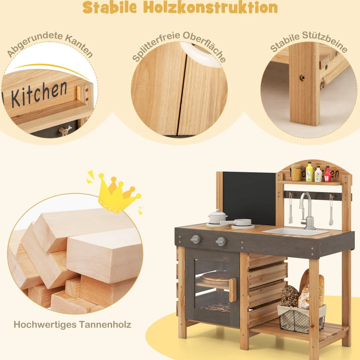Outdoor Kinder Matschküche mit Tafel & Herden & Spüle Kinderküche Spielküche