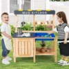Outdoor Kinder Matschküche mit Abnehmbarem Waschbecken & Zubehör Spielküche Kinderküche