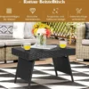 Outdoor Klappbarer Beistelltisch Polyrattan Gartentisch Wetterfester Balkontisch Kaffeetisch Schwarz