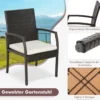 Outdoor-PE-Rattanstühle mit weichen Reißverschlusskissen Rattansessel für Garten