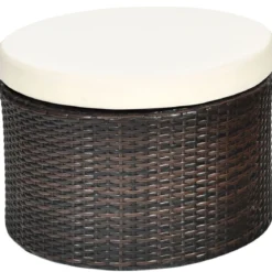 Outdoor-Rund-Tagbett mit einziehbarem Baldachin 192 x 177 x 146 cm
