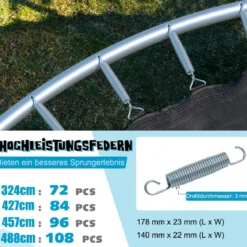 Outdoor-Trampolin Durchmesser 366 cm Gartentrampolin Schwarz + Blau