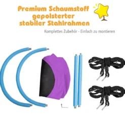 Ovale Nestschaukel Tellerschaukel mit 100-160cm höhenverstellbarem Seil für Kinder & Erwachsene Lila