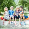 Ovale Nestschaukel Tellerschaukel mit 100-180cm höhenverstellbarem Seil für Indoor und Outdoor 150 x 80 cm Bunt