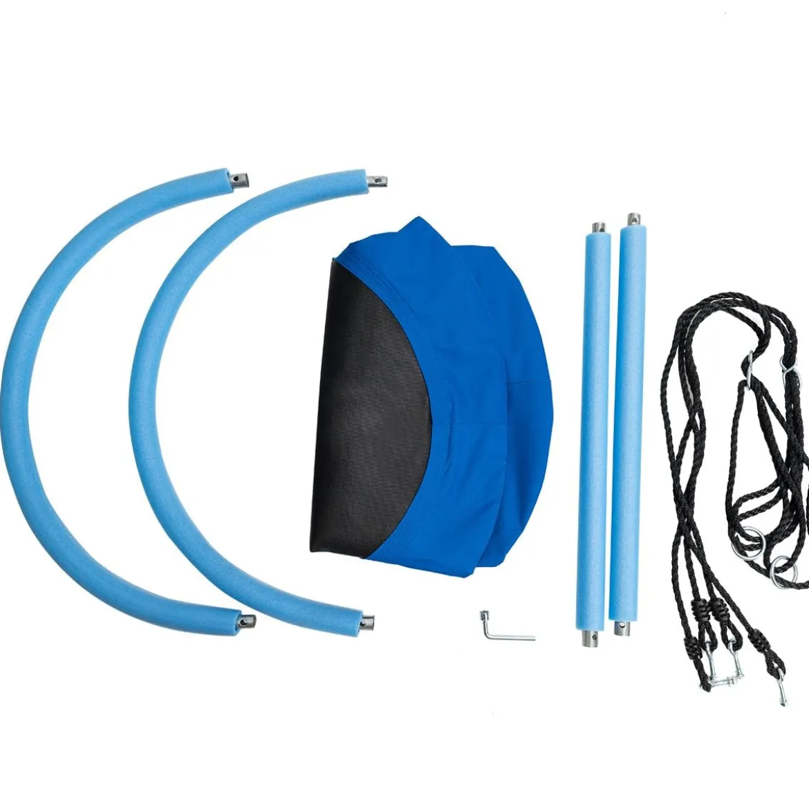 Ovale Schaukel Baumschaukel mit 100-160cm verstellbarer Höhe & mehrlagigem Seil für Kinder & Erwachsene Blau