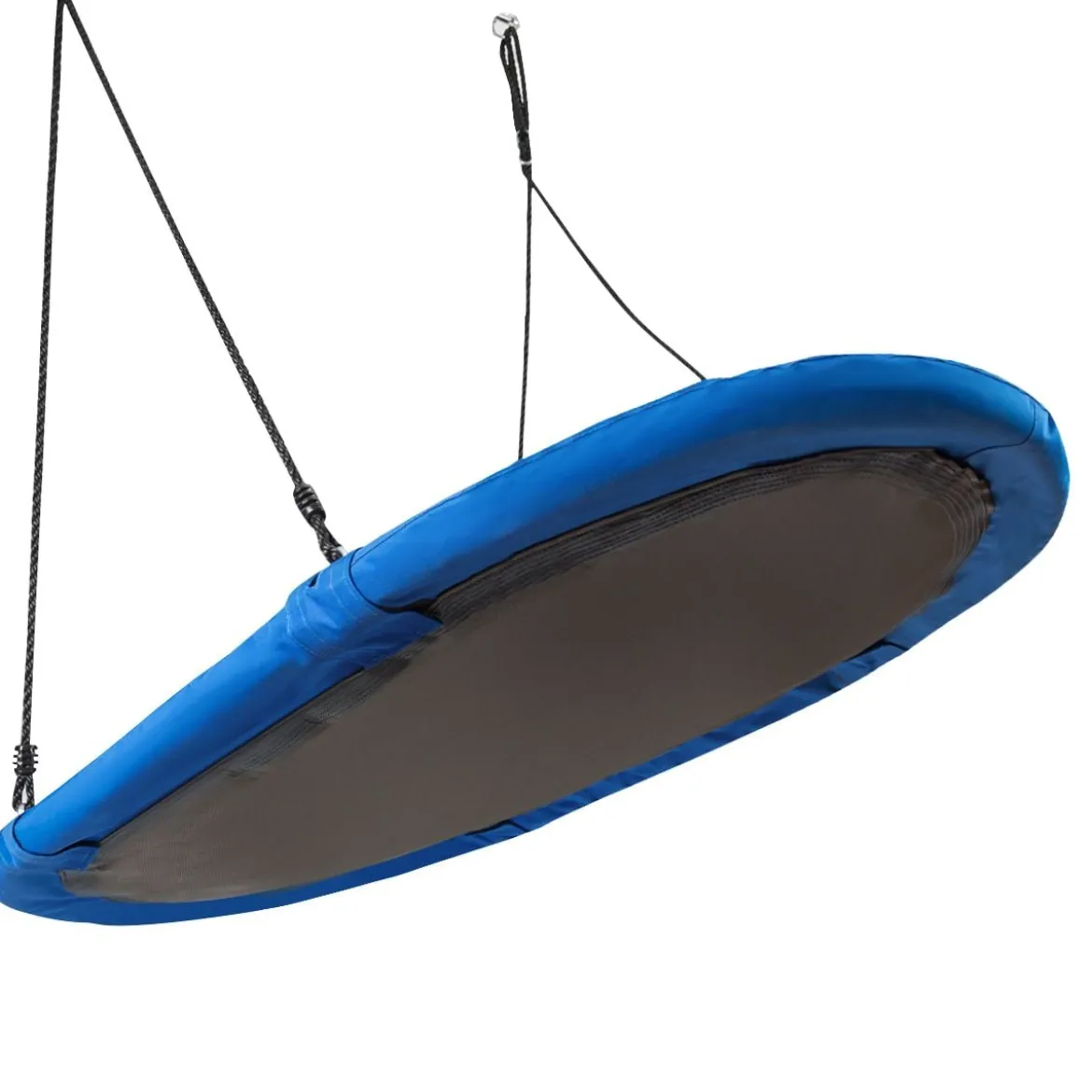 Ovale Schaukel Baumschaukel mit 100-160cm verstellbarer Höhe & mehrlagigem Seil für Kinder & Erwachsene Blau