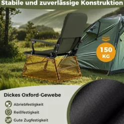 Oversize Klappbarer Campingstuhl für Erwachsene Schwerlast All-Terrain Klappstuhl Grün
