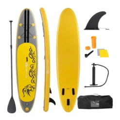 Paddelboard Surfboard Sup-Board Paddelbrett Stand Up Board Set 335 x 75 x 15 cm Gelb