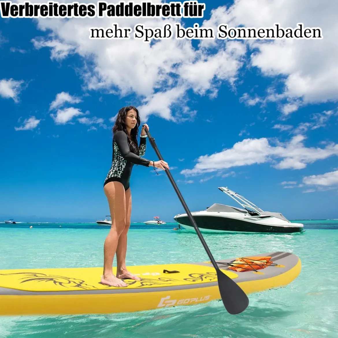 Paddelboard Surfboard Sup-Board Paddelbrett Stand Up Board Set 335 x 75 x 15 cm Gelb