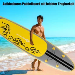 Paddelboard Surfboard Sup-Board Paddelbrett Stand Up Board Set 335 x 75 x 15 cm Gelb