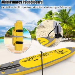 Paddelboard Surfboard Sup-Board Paddelbrett Stand Up Board Set 335 x 75 x 15 cm Gelb