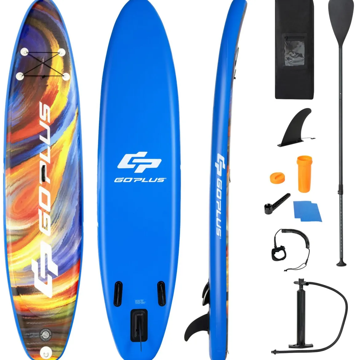 Paddle Board Stand-Up Aufblasbares Paddelbrett 335 x 76 x 15 cm Sternenhimmel-Muster Bunt