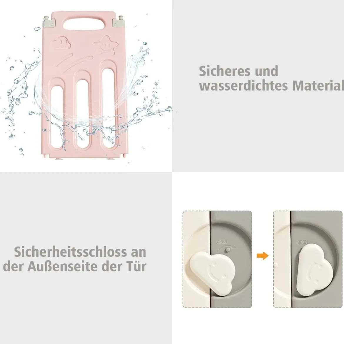 12 Paneele Laufgitter Baby Laufstall Absperrgitter Krabbelgitter
