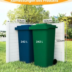 2 Paneele Sichtschutzzaun 123 x 123 cm Gartenzaun PVC mit 3 verzinkte Metall-Erdspieße Weiß
