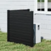 2 Paneele Sichtschutzzaun 123 x 123 cm Gartenzaun PVC mit 3 verzinkte Metall-Erdspieße Schwarz