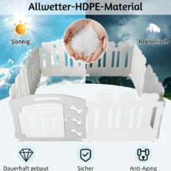 8-Panel Haustierlaufstall Haustier-Übungsstift Haustier-Zaun für Haustiere bis zu 35 cm Höhe Grau
