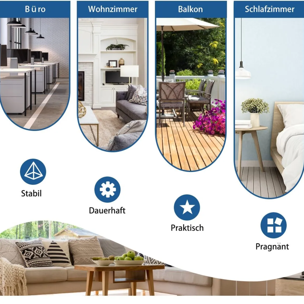 3-Panel Raumteiler mit Verstellbaren Untersetzern & Robusten Scharnieren & Stahlbasis Beige