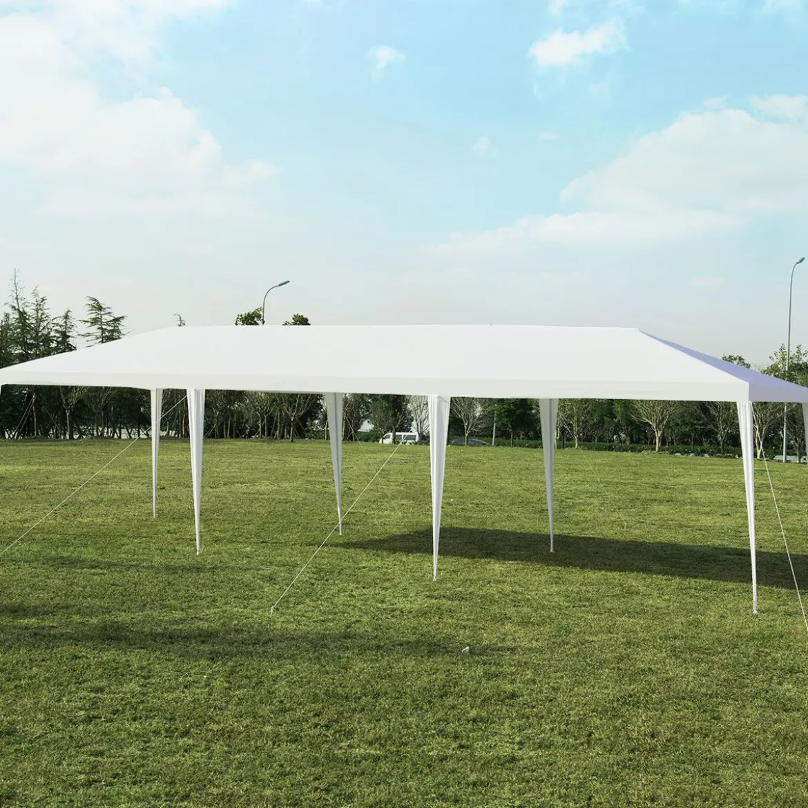 Partyzelt 3 m x 9 m Wasserdichter Pavillon für den Außenbereich Weiß