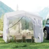 Pavillon 3x3 m Faltpavillon mit Rolltasche 8 Heringe & 4 Windseile Gartenpavillon Wasserdicht Stabil Winterfest (mit Moskitonetz)